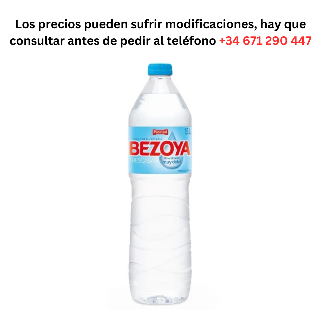 Bezoya Agua 1,5L 0,56 € / Pedido Mínimo 1 Palet de 99 cajas de 6 unidades