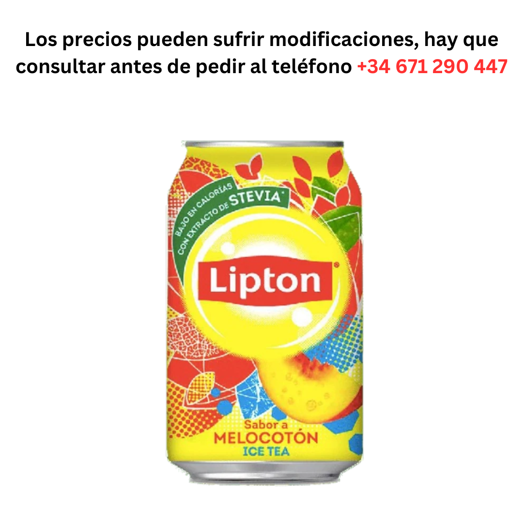 Lipton Tea Melocotón lata de O,59€ 1 Lata 330ml / Pedido Mínimo 1 Palé de 99 cajas de 24 unidades