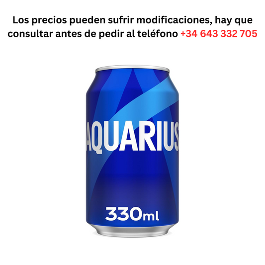 Aquarius Lemon €0.795 Can of 330ml / Minimum Order 1 Pallet of 99 boxes of 24 units