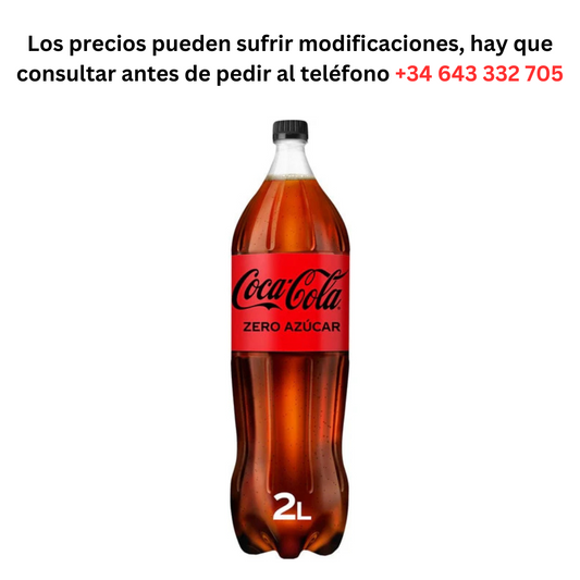 Coca-Cola Zero Botella 2 L a 1,57 €  / Pedido Mínimo 1 Palé de 99 cajas de 6 unidades