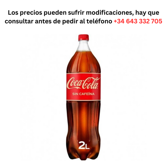 Coca-Cola Sin Cafeina Botella 2 L a 1,57 €  / Pedido Mínimo 1 Palé de 99 cajas de 6 unidades