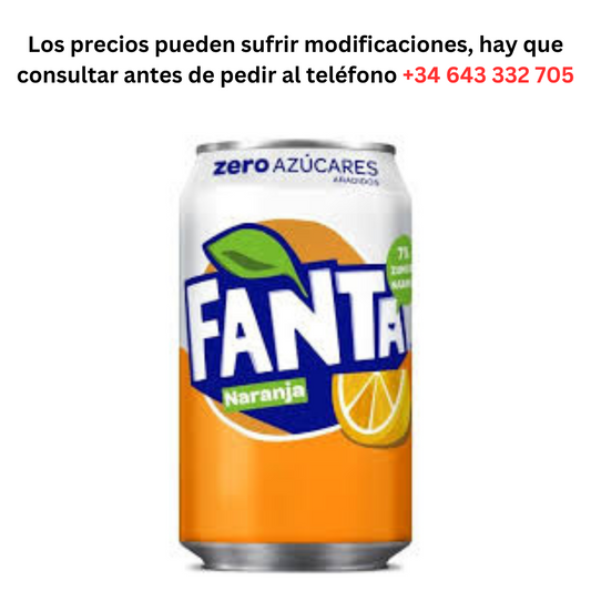 Fanta Orange Zero €0.50 1 Can of 330ml / Minimum Order 1 Pallet of 99 boxes of 24 units