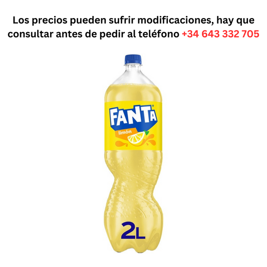 Fanta Lemon 1.4€ per 2L Bottle / Minimum Order 1 Pallet of 99 boxes of 6 units