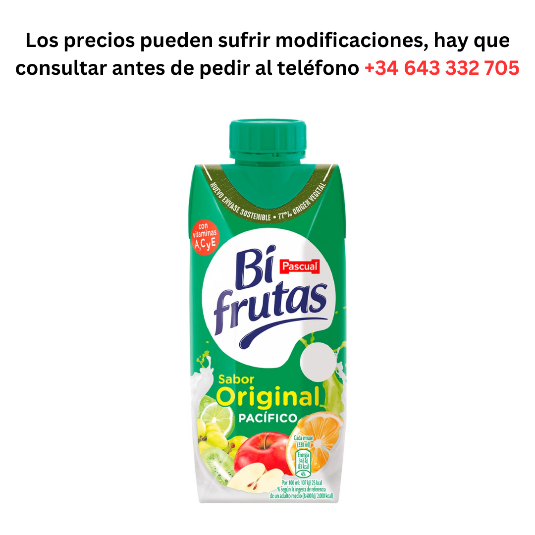 Bifrutas Pacífico 330ml €0.60 / Minimum order 1 Pallet of 99 boxes of 18 units