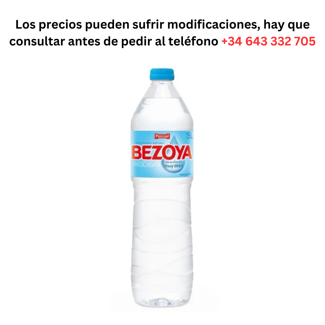 Bezoya Water 1.5L €0.56 / Minimum Order 1 Pallet of 99 boxes of 6 units