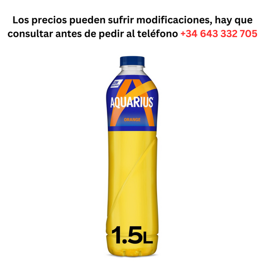 Aquarius Orange €1.68 Bottle of 1.5L / Minimum Order 1 Pallet of 99 boxes of 6 units