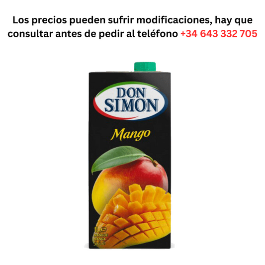 Don Simon Mango Botella  1 L a 1,39 €  / Pedido Mínimo 1 Palé de 99 cajas de 6 unidades