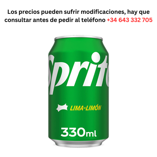 Sprite 0.41€ 1 Can of 330ml / Minimum Order 1 Pallet of 99 boxes of 24 units