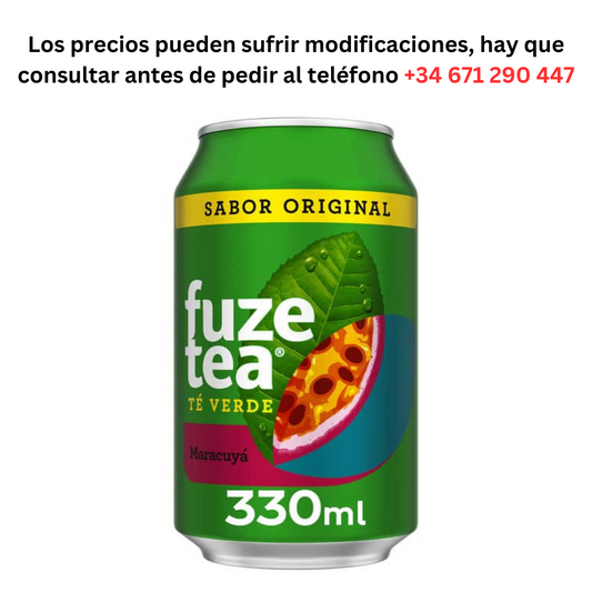 Fuze Maracuya lata de O,62€ 1 Lata 330ml / Pedido Mínimo 1 Palé de 99 cajas de 24 unidades