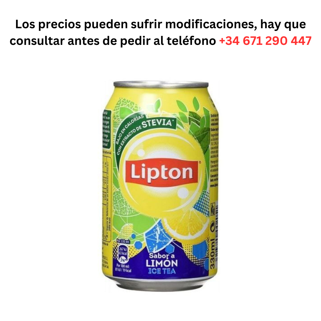 Lipton Tea Limón lata de O,59€ 1 Lata 330ml / Pedido Mínimo 1 Palé de 99 cajas de 24 unidades