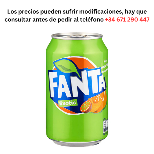 Fanta Verde 0,50€ 1Lata 330ml / Pedido Mínimo 1 Palé de 99 cajas de 24 unidades
